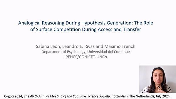 Analogical Reasoning During Hypothesis Generation: The Role of Surface Competition During Access and Transfer