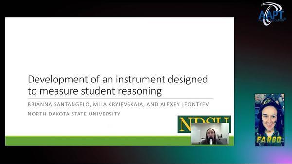 Development of an instrument designed to measure student reasoning