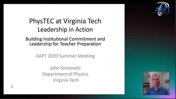 PhysTEC at Virginia Tech, Leadership in Action