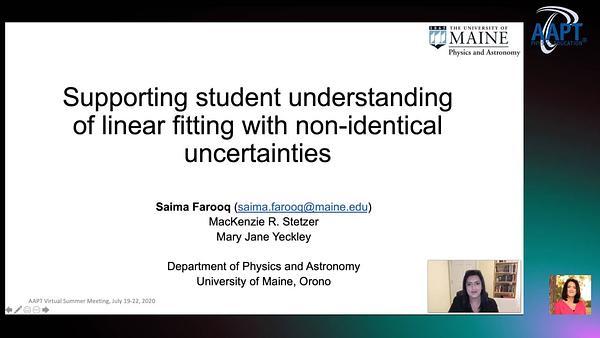 Supporting student understanding of linear fitting with non-identical uncertainties