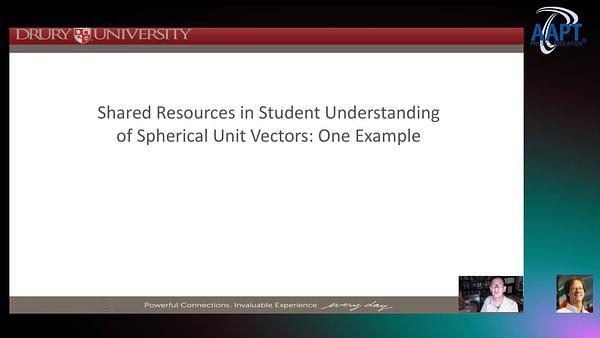Shared Resources in Student Understanding of Spherical Unit Vectors: One Example