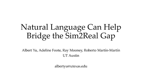 Natural Language Can Facilitate Sim2Real Transfer