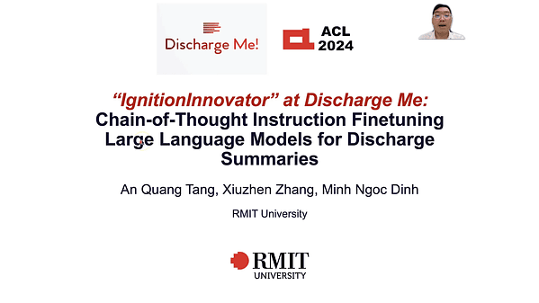 IgnitionInnovators at "Discharge Me!": Chain-of-Thought Instruction Finetuning Large Language Models for Discharge Summaries