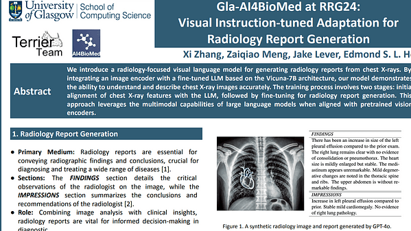 Gla-AI4BioMed at RRG24: Visual Instruction-tuned Adaptation for Radiology Report Generation