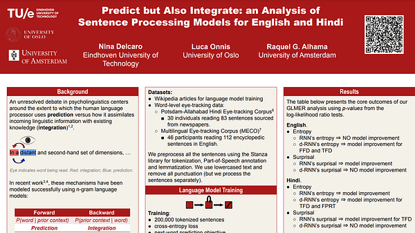 Predict but Also Integrate an Analysis of Sentence Processing Models for English and Hindi