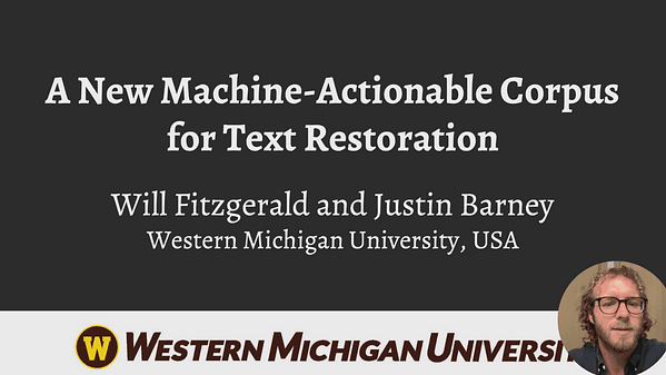 A new machine-actionable corpus for ancient text restoration