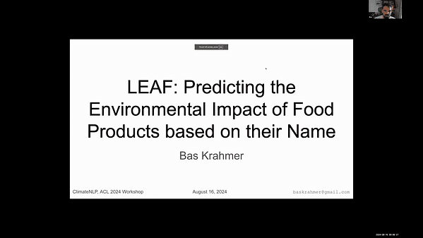 LEAF: Predicting the Environmental Impact of Food Products based on their Name