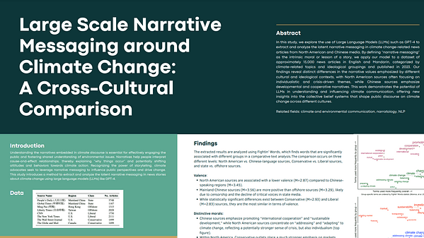 Large Scale Narrative Messaging around Climate Change: A Cross-Cultural Comparison