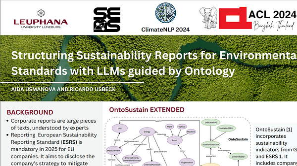 Structuring Sustainability Reports for Environmental Standards with LLMs guided by Ontology