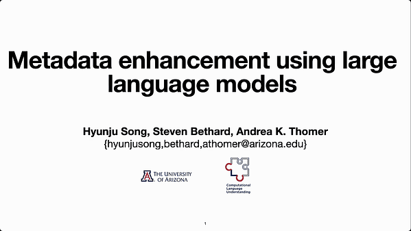 Metadata Enhancement Using Large Language Models