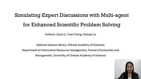 Simulating Expert Discussions with Multi-agent for Enhanced Scientific Problem Solving