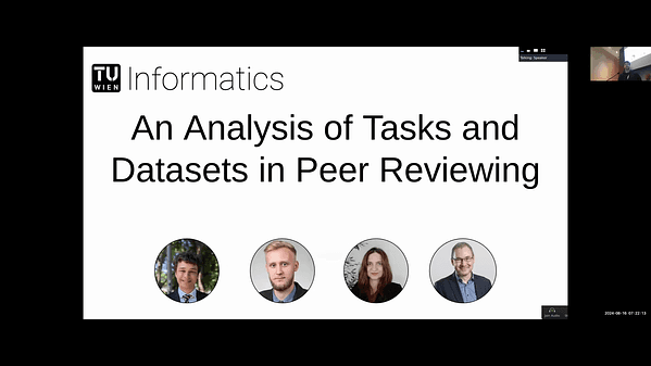An Analysis of Tasks and Datasets in Peer Reviewing