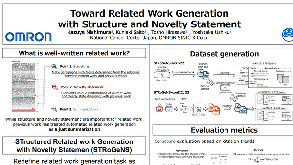 Toward Related Work Generation with Structure and Novelty Statement