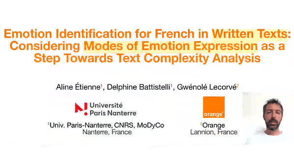 Emotion Identification for French in Written Texts: Considering their Modes of Expression as a Step Towards Text Complexity Analysis