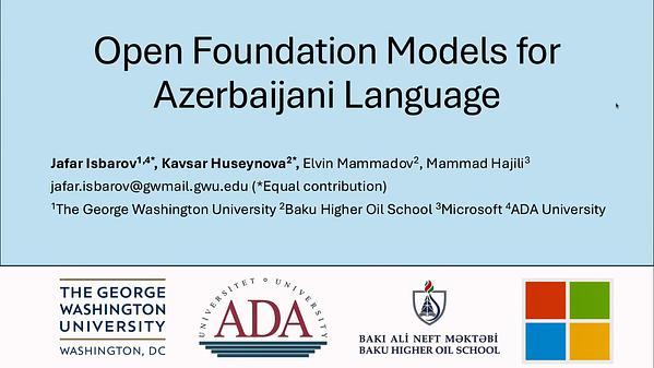 Open foundation models for Azerbaijani language