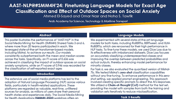 AAST-NLP@#SMM4H’24: Finetuning Language Models for Exact Age Classification and Effect of Outdoor Spaces on Social Anxiety