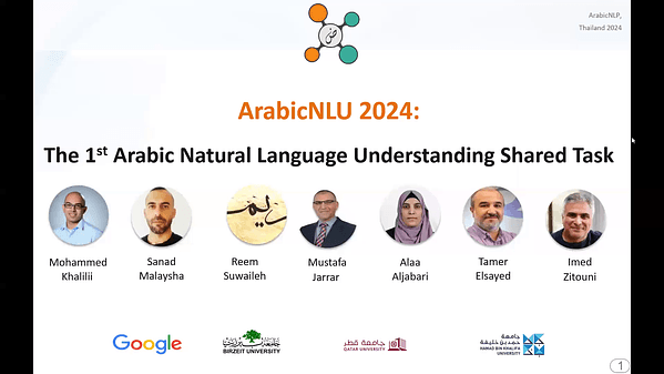 ArabicNLU 2024: The First Arabic Natural Language Understanding Shared Task