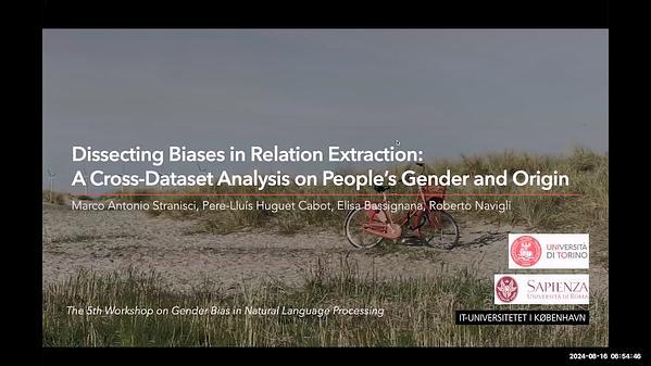 Dissecting Biases in Relation Extraction: A Cross-Dataset Analysis on People's Gender and Origin