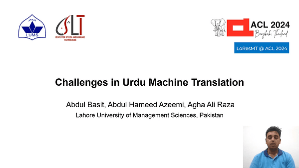 Challenges in Urdu Machine Translation