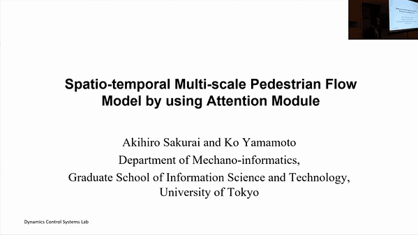Spatio-Temporal Multi-Scale Pedestrian Flow Model by Using Attention Module