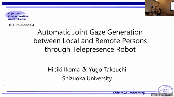 Automatic Joint Gaze Generation between Local and Remote Persons through Telepresence Robot
