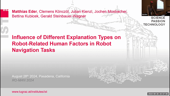 Influence of Different Explanation Types on Robot-Related Human Factors in Robot Navigation Tasks
