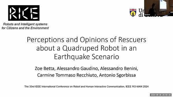 Perceptions and Opinions of Rescuers about a Quadruped Robot in an Earthquake Scenario