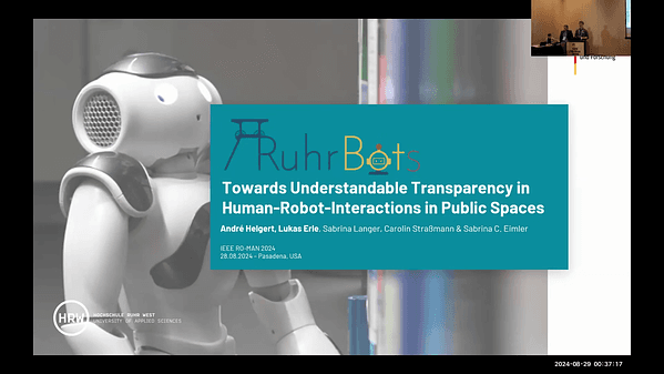 Towards Understandable Transparency in Human-Robot-Interactions in Public Spaces