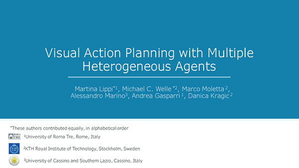 Visual Action Planning with Multiple Heterogeneous Agents