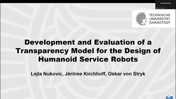Development and Evaluation of a Transparency Model for the Design of Humanoid Service Robots