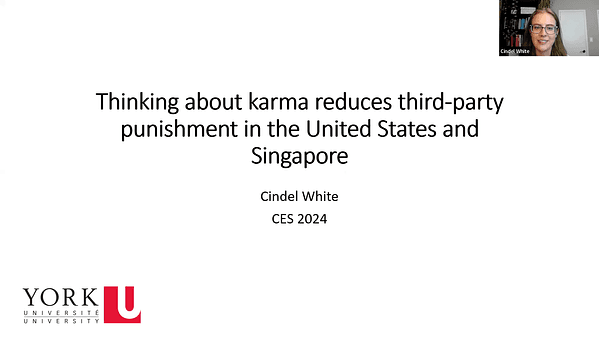 RECORDING - Thinking about karma reduces third-party punishment in the United States and Singapore