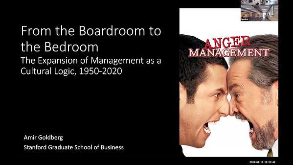 LIVE - From the boardroom to the bedroom: The expansion and abstraction of management as a cultural logic