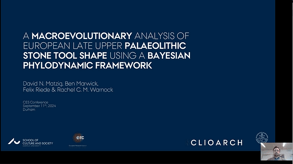 RECORDING - A macroevolutionary analysis of European late upper palaeolithic stone tool shape using a Bayesian phylodynamic framework