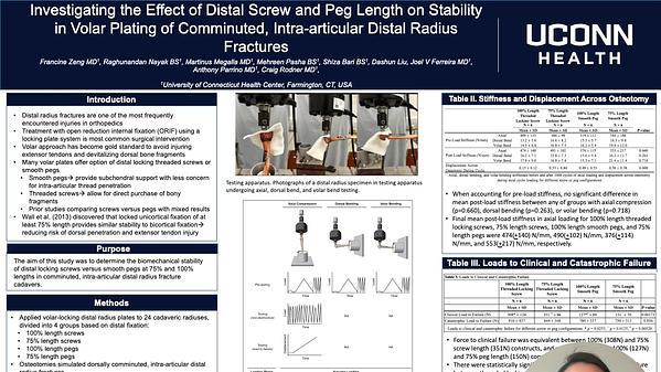 Investigating the Effect of Distal Screw and Peg Length on Stability in Volar Plating of Comminuted, Intra-articular Distal Radius Fractures