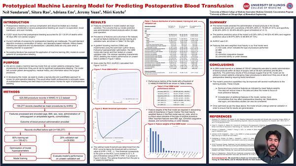 Prototypical Machine Learning Model for Predicting Postoperative Blood Transfusion