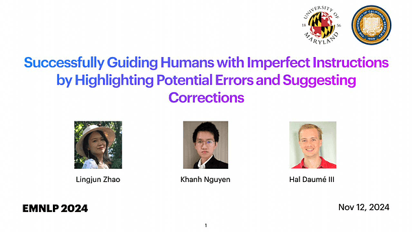 Successfully Guiding Humans with Imperfect Instructions by Highlighting Potential Errors and Suggesting Corrections