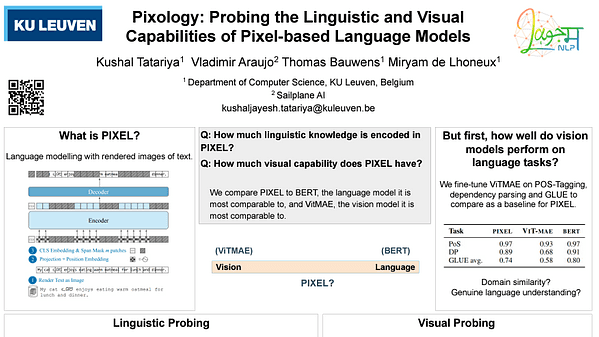 Pixology: Probing the Linguistic and Visual Capabilities of Pixel-based Language Models