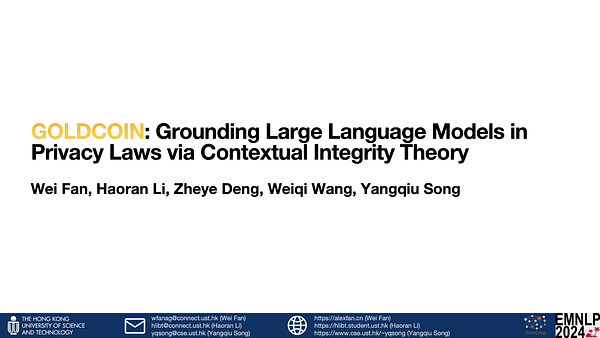 GoldCoin: Grounding Large Language Models in Privacy Laws via Contextual Integrity Theory