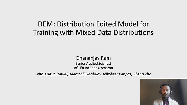 DEM: Distribution Edited Model for Training with Mixed Data Distributions
