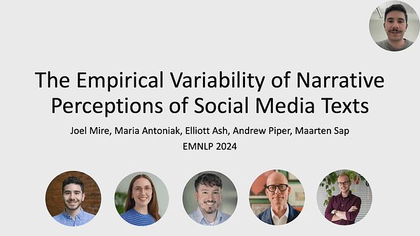 The Empirical Variability of Narrative Perceptions of Social Media Texts