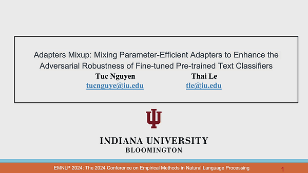 Adapters Mixup: Mixing Parameter-Efficient Adapters to Enhance the Adversarial Robustness of Fine-tuned Pre-trained Text Classifiers