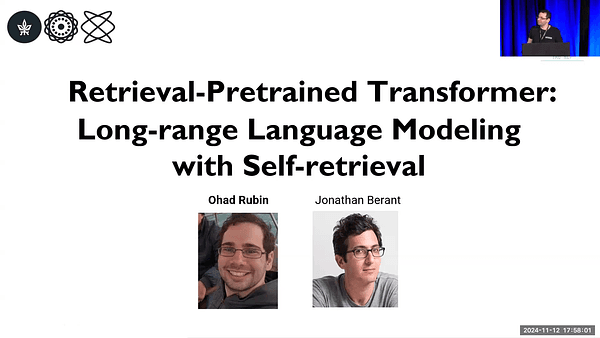 Retrieval-Pretrained Transformer: Long-range Language Modeling with Self-retrieval