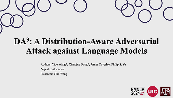 DA$^3$: A Distribution-Aware Adversarial Attack against Language Models