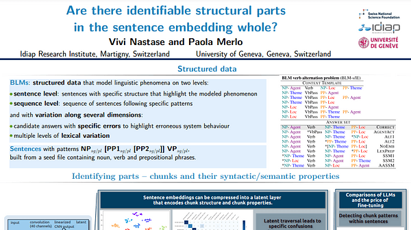 Are there identifiable structural parts in the sentence embedding whole?