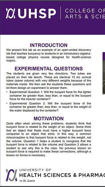 Discovering Buoyancy as an Open-ended Lab