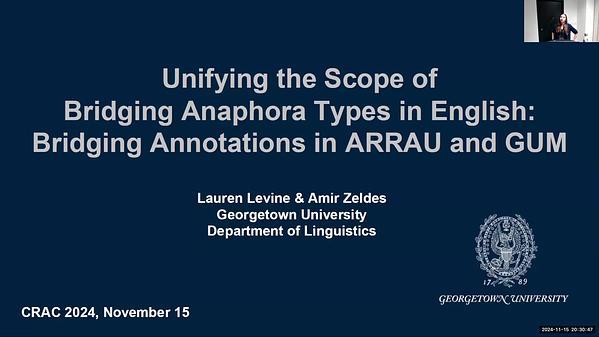 Unifying the Scope of Bridging Anaphora Types in English: Bridging Annotations in ARRAU and GUM