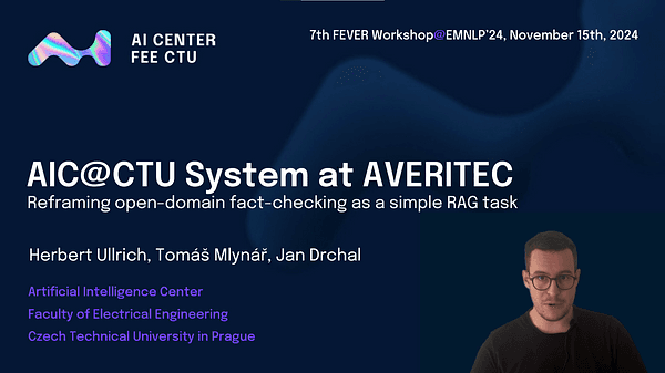 AIC CTU system at AVeriTeC: Re-framing automated fact-checking as a simple RAG task