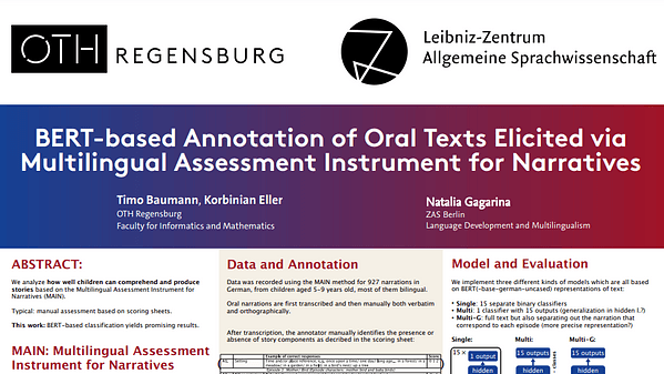 BERT-based Annotation of Oral Texts Elicited via Multilingual Assessment Instrument for Narratives