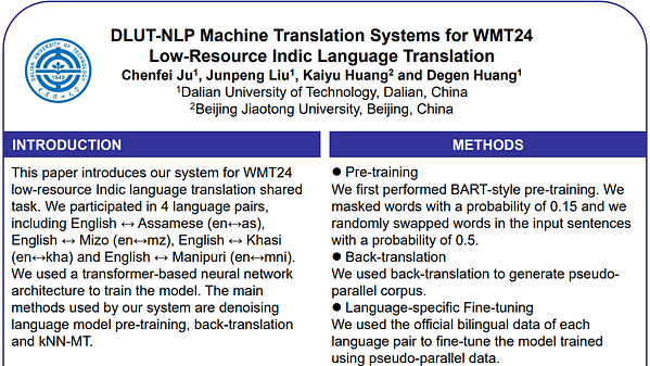 DLUT-NLP Machine Translation Systems for WMT24 Low-Resource Indic Language Translation