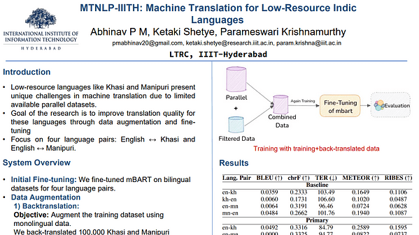 MTNLP-IIITH: Machine Translation for Low-Resource Indic Languages
